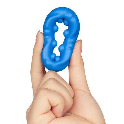 LoveToy - Pinnacle Pro - Ridge Bump Ball Stretcher Cockring - Blauw-Erotiekvoordeel.nl