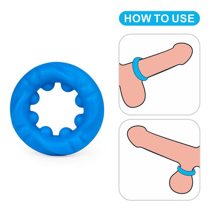 LoveToy - Pinnacle Pro - Ridge Bump Ball Stretcher Cockring - Blauw-Erotiekvoordeel.nl