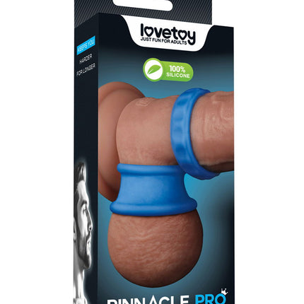 LoveToy - Pinnacle Pro - Twin Flex Stretcher Cockring - Blauw-Erotiekvoordeel.nl