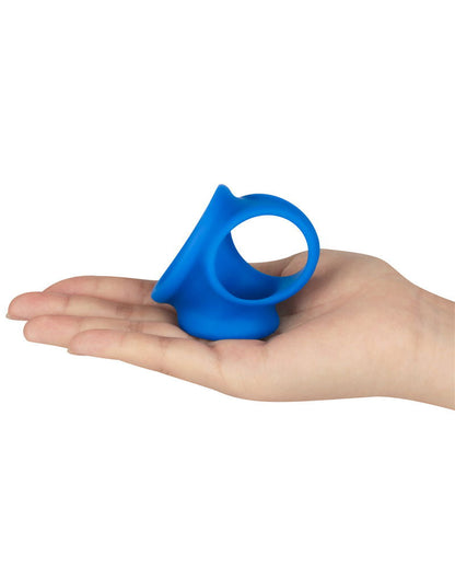 LoveToy - Pinnacle Pro - Trio Grip Enhancer Cockring - Blauw-Erotiekvoordeel.nl