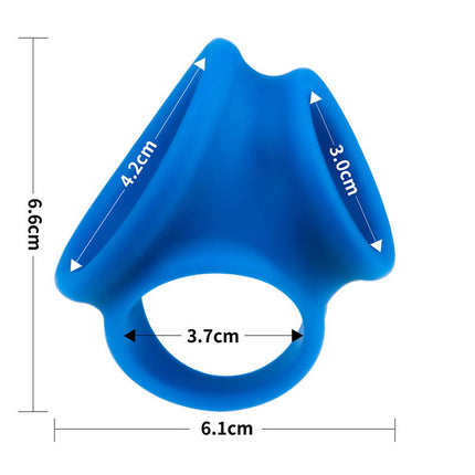 LoveToy - Pinnacle Pro - Trio Grip Enhancer Cockring - Blauw-Erotiekvoordeel.nl