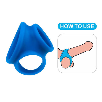 LoveToy - Pinnacle Pro - Trio Grip Enhancer Cockring - Blauw-Erotiekvoordeel.nl