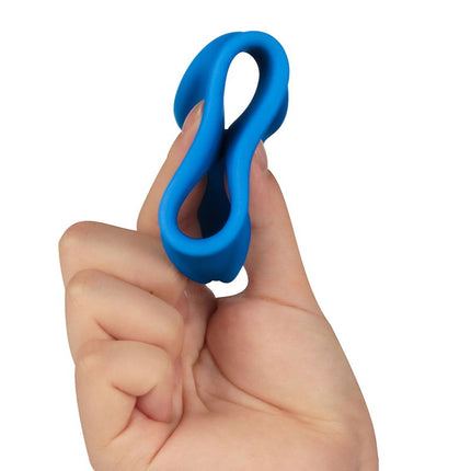 LoveToy - Pinnacle Pro - Trio Grip Enhancer Cockring - Blauw-Erotiekvoordeel.nl