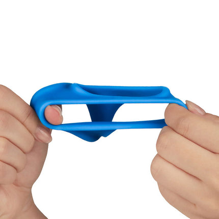 LoveToy - Pinnacle Pro - Trio Grip Enhancer Cockring - Blauw-Erotiekvoordeel.nl