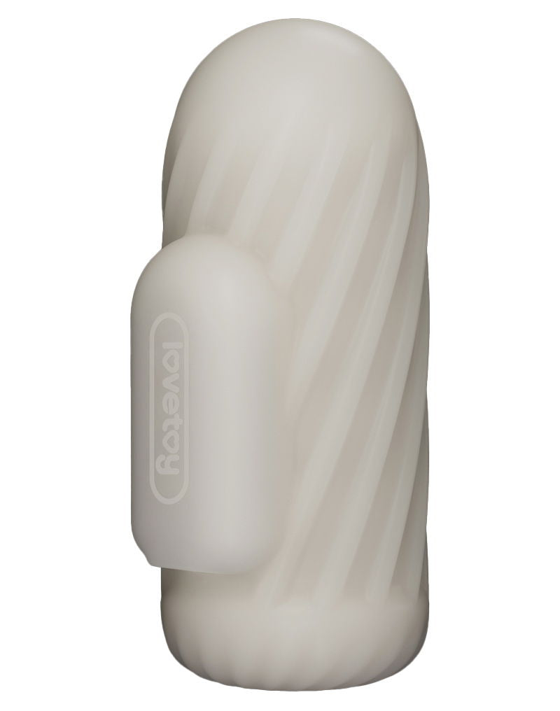 LoveToy - Knights Ring - Vibrerende Dual Purpose Sleeve - Spiraal - Wit-Erotiekvoordeel.nl