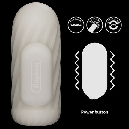 LoveToy - Knights Ring - Vibrerende Dual Purpose Sleeve - Spiraal - Wit-Erotiekvoordeel.nl