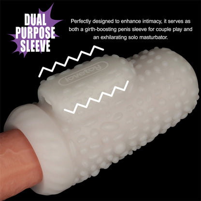 LoveToy - Knights Ring - Vibrerende Dual Purpose Sleeve - Drip - Wit-Erotiekvoordeel.nl