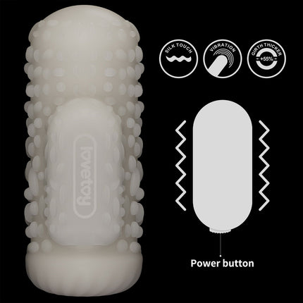 LoveToy - Knights Ring - Vibrerende Dual Purpose Sleeve - Drip - Wit-Erotiekvoordeel.nl