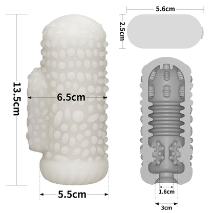 LoveToy - Knights Ring - Vibrerende Dual Purpose Sleeve - Drip - Wit-Erotiekvoordeel.nl