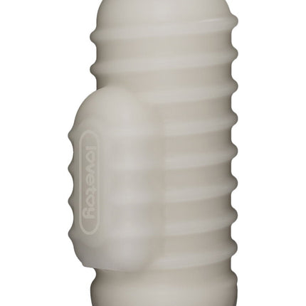 LoveToy - Knights Ring - Vibrerende Dual Purpose Sleeve - Golvend - Wit-Erotiekvoordeel.nl