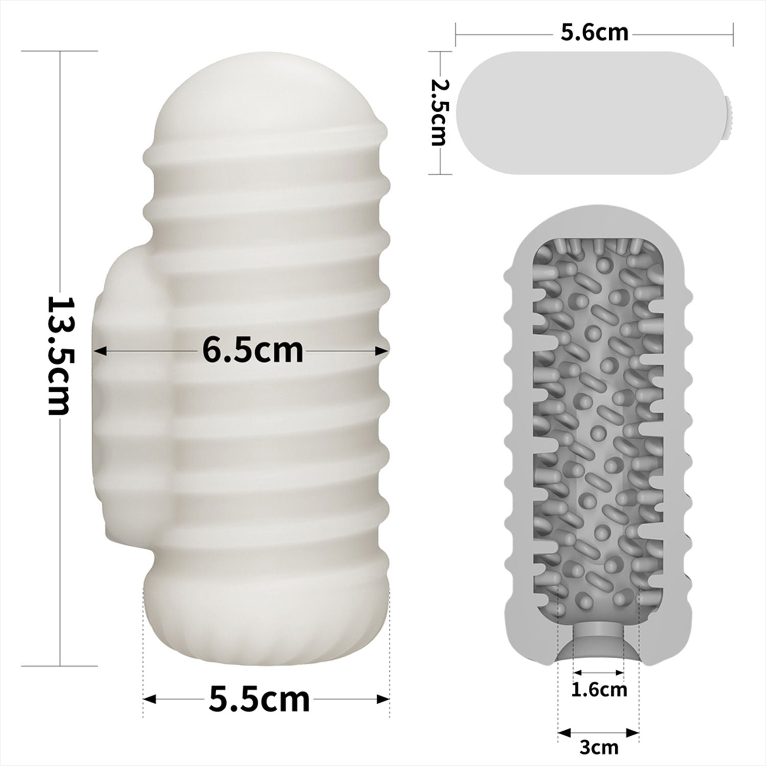 LoveToy - Knights Ring - Vibrerende Dual Purpose Sleeve - Golvend - Wit-Erotiekvoordeel.nl