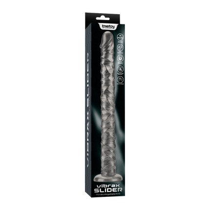 Lovetoy - Vibrax Slider - Lange Vibrerende Anaal Dildo - 40,5 cm - Zilver-Rimbastore.com