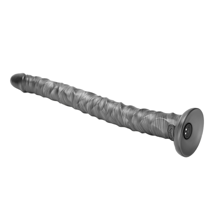 Lovetoy - Vibrax Slider - Lange Vibrerende Anaal Dildo - 40,5 cm - Zilver-Rimbastore.com