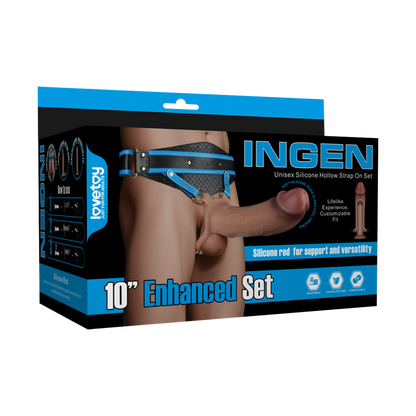 LoveToy - Ingen - Holle Strap-on met Siliconen Staaf – 25 cm - Lichte huidskleur-Erotiekvoordeel.nl