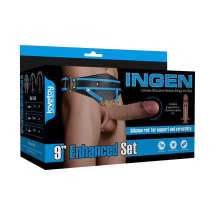 LoveToy - Ingen - Holle Strap-on met Siliconen Staaf – 23 cm - Lichte huidskleur-Erotiekvoordeel.nl