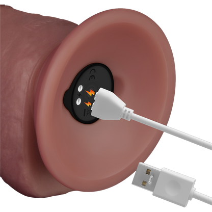 LoveToy - Power Cock - 21,5 cm - Vibrerende Dildo - Dual Density - Lichte Huidskleur-Erotiekvoordeel.nl