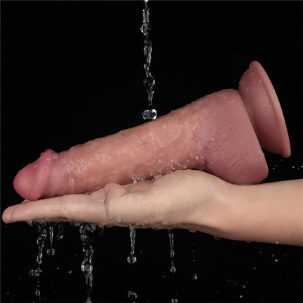 LoveToy - Power Cock - 21,5 cm - Vibrerende Dildo - Dual Density - Lichte Huidskleur-Erotiekvoordeel.nl