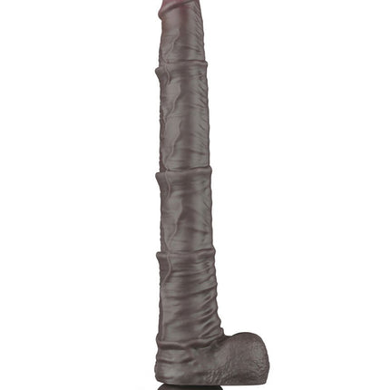 LoveToy - Nature Cock - Consolador Plegable de Doble Capa con Venas - 40 cm - Marrón