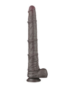 LoveToy - Nature Cock - Consolador Plegable de Doble Capa con Venas - 40 cm - Marrón