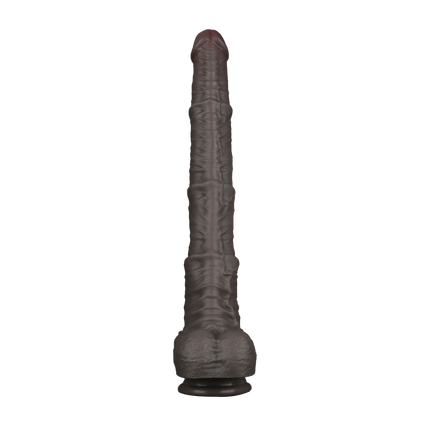 LoveToy - Nature Cock - Consolador Plegable de Doble Capa con Venas - 40 cm - Marrón