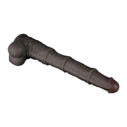 LoveToy - Nature Cock - Consolador Plegable de Doble Capa con Venas - 40 cm - Marrón