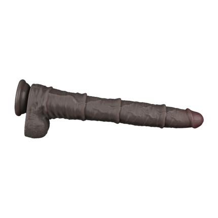 LoveToy - Nature Cock - Consolador Plegable de Doble Capa con Venas - 40 cm - Marrón