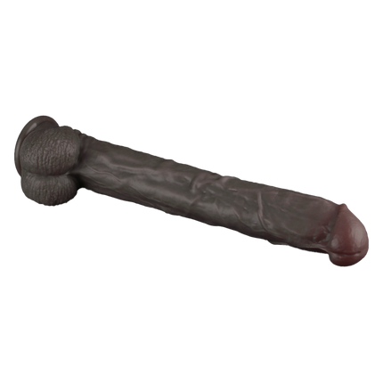 LoveToy - Nature Cock - Gode XXL malléable double couche - 37.5 cm - Marron