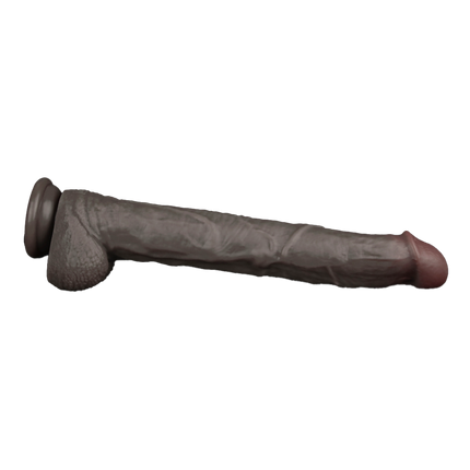 LoveToy - Nature Cock - Gode XXL malléable double couche - 37.5 cm - Marron