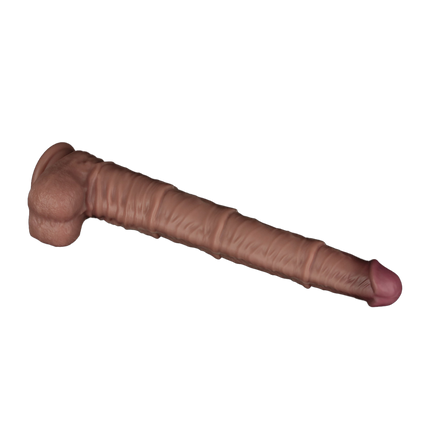 LoveToy - Nature Cock - Doppellagiger biegsamer Dildo mit Adern - 40 cm