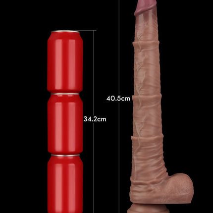 LoveToy - Nature Cock - Doppellagiger biegsamer Dildo mit Adern - 40 cm