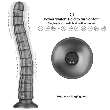 Lovetoy - Vibrax Slider - Lange Vibrerende Anaal Dildo - Zilverkleurig-Erotiekvoordeel.nl