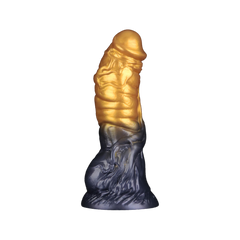 LoveToy - Dual Density Siliconen - Opblaasbare Dildo - Goud/Zwart-Erotiekvoordeel.nl