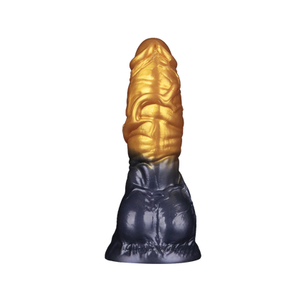LoveToy - Dual Density Siliconen - Opblaasbare Dildo - Goud/Zwart-Erotiekvoordeel.nl