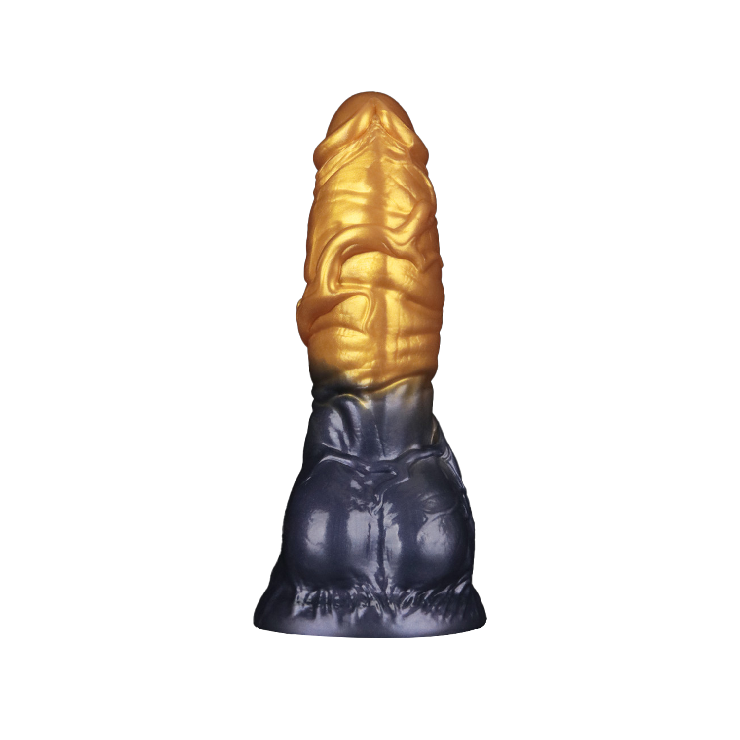 LoveToy - Dual Density Siliconen - Opblaasbare Dildo - Goud/Zwart-Erotiekvoordeel.nl