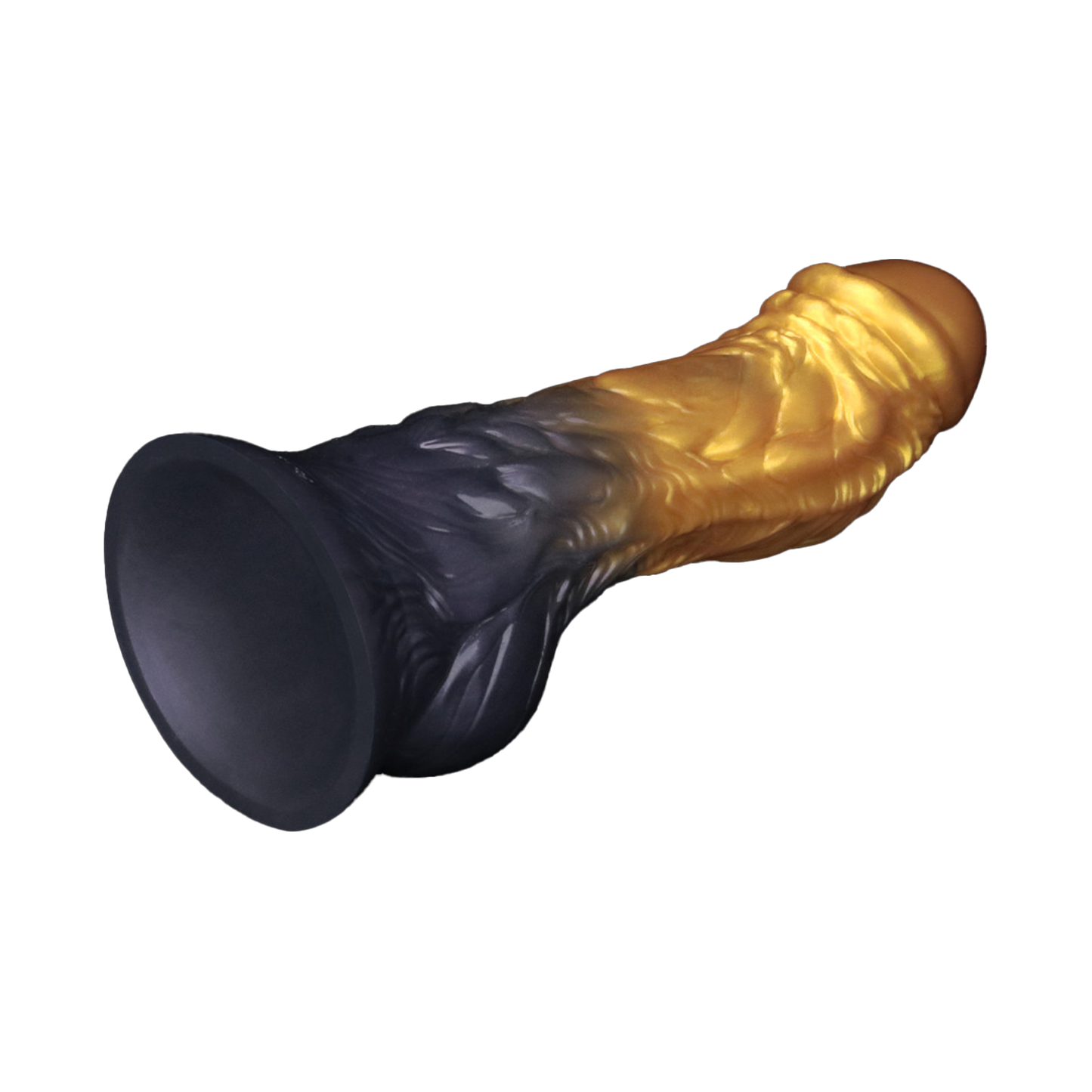 LoveToy - Dual Density Siliconen - Opblaasbare Dildo - Goud/Zwart-Erotiekvoordeel.nl