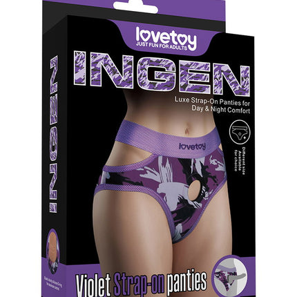 LoveToy - Ingen - Violet Strap-on Slipje - Maat M/L - Paars-Erotiekvoordeel.nl