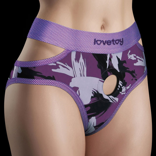 LoveToy - Ingen - Violet Strap-on Slipje - Maat M/L - Paars-Erotiekvoordeel.nl