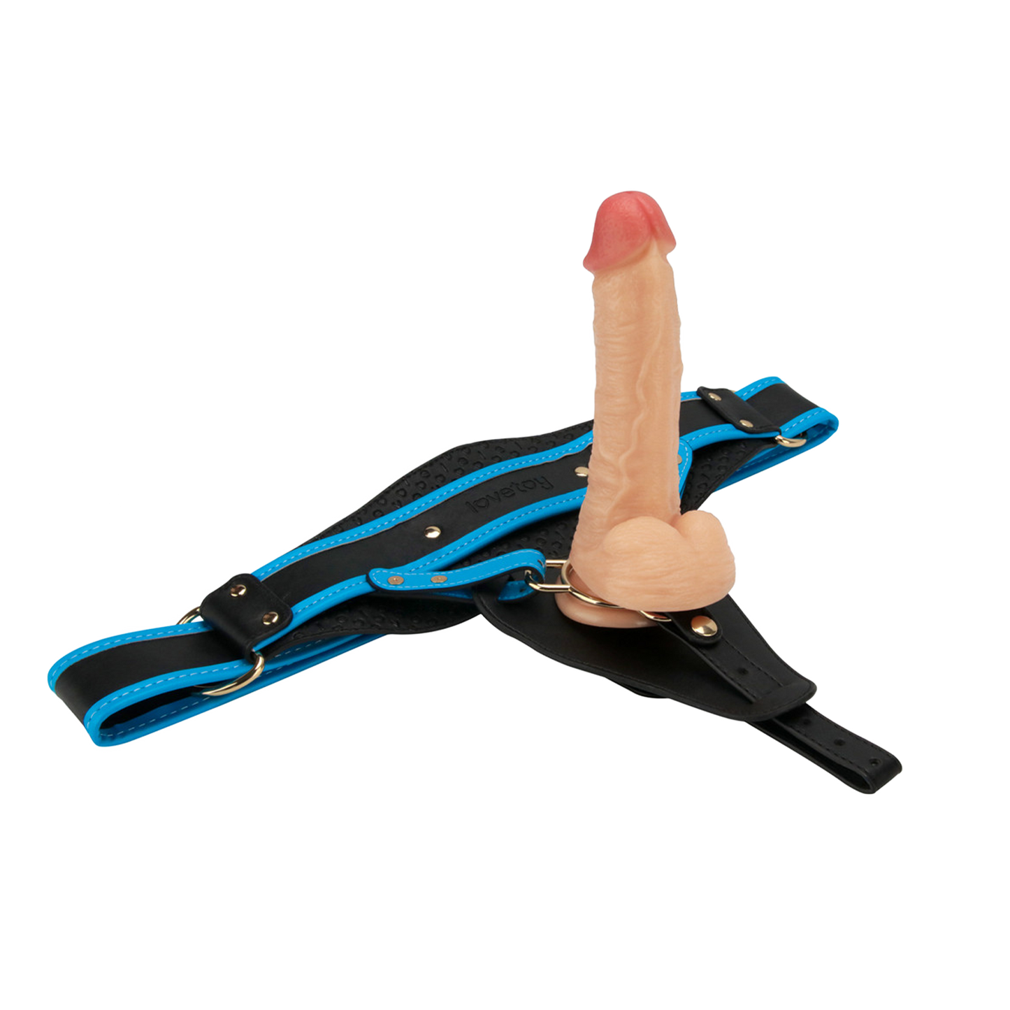LoveToy - Ingen - Vibrerende Strap-on Set - Lengte 20 cm - Lichte Huidskleur-Erotiekvoordeel.nl