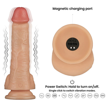 LoveToy - Ingen - Vibrerende Strap-on Set - Lengte 20 cm - Lichte Huidskleur-Erotiekvoordeel.nl