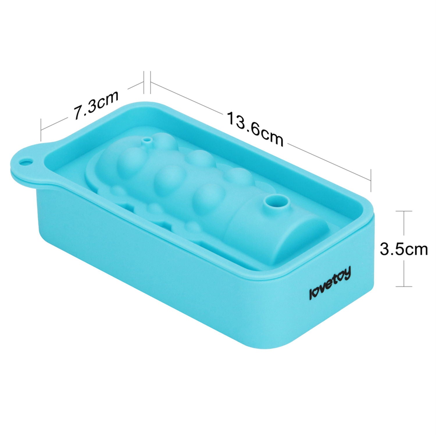 LoveToy - Siliconen IJsblokjesvorm - Mini Penis - Blauw-Rimbastore.com