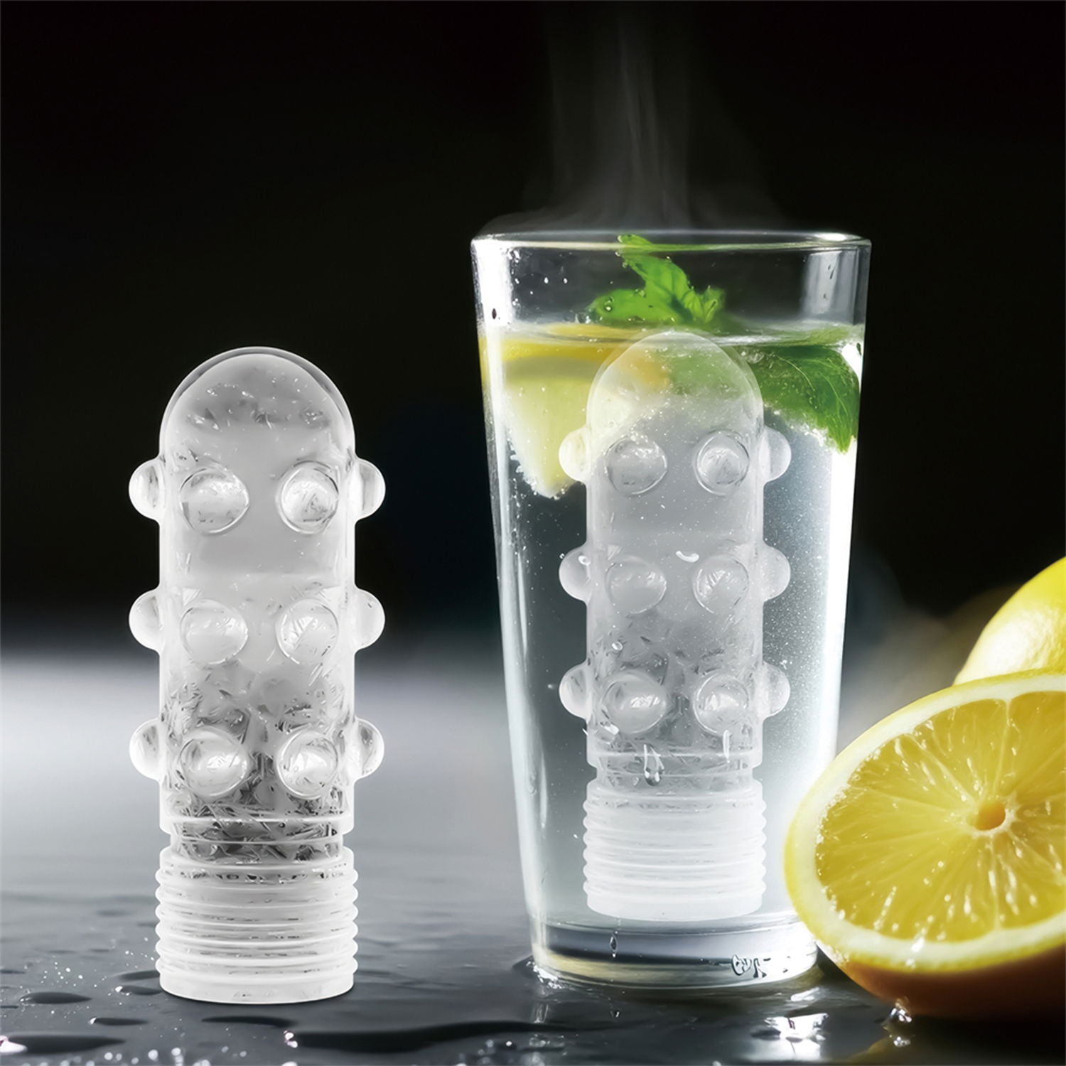 LoveToy - Siliconen IJsblokjesvorm - Mini Penis - Blauw-Rimbastore.com