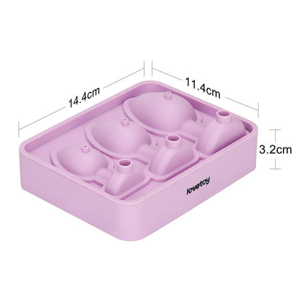 LoveToy - Siliconen IJsblokjesvorm - Buttplug Set - Lila-Rimbastore.com
