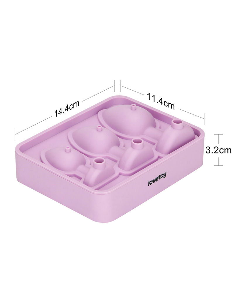 LoveToy - Siliconen IJsblokjesvorm - Buttplug Set - Lila-Rimbastore.com