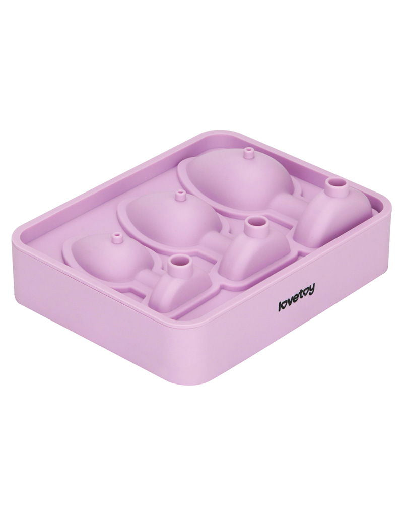 LoveToy - Siliconen IJsblokjesvorm - Buttplug Set - Lila-Rimbastore.com