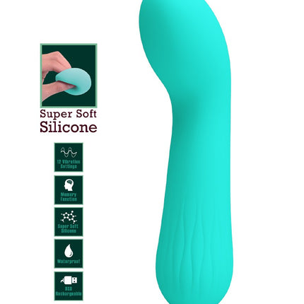 Pretty Love - Faun - Buigzame G-Spot Vibrator - Turquoise-Erotiekvoordeel.nl