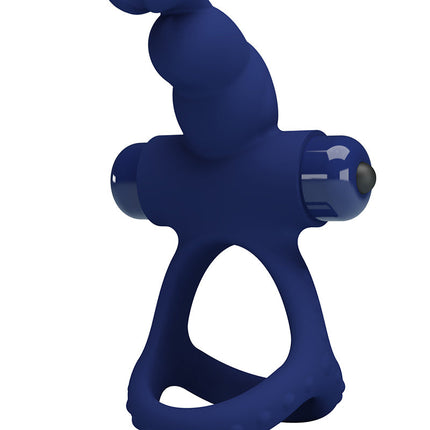 Pretty Love - Luchito - Rabbit Cockring - Donkerblauw-Erotiekvoordeel.nl