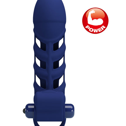 Pretty Love - Altaf - Vibrerende Penis Sleeve - Donkerblauw-Erotiekvoordeel.nl