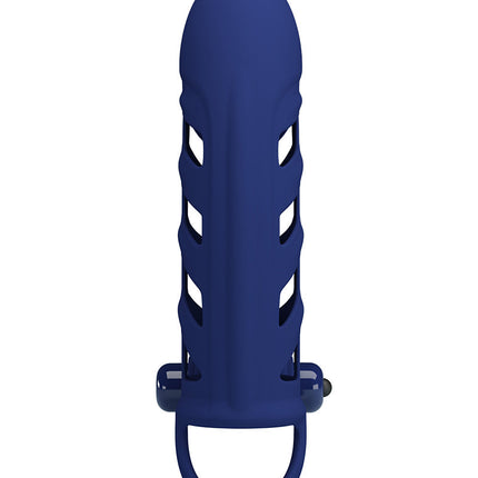 Pretty Love - Altaf - Vibrerende Penis Sleeve - Donkerblauw-Erotiekvoordeel.nl