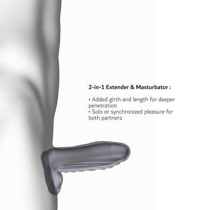 ManWan - Ryzer MAX - Penis Extender and Soft Masturbation Sleeve - Black Plum