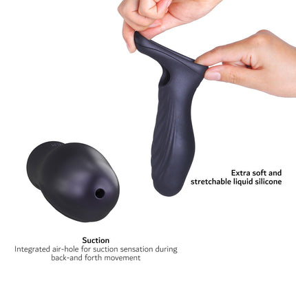 ManWan - Ryzer MAX - Penis Extender and Soft Masturbation Sleeve - Black Plum